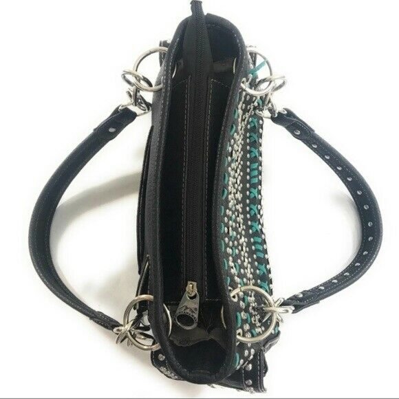 (Sold)Montana West Silver Turquoise Studded Purse - Picture 5 of 7